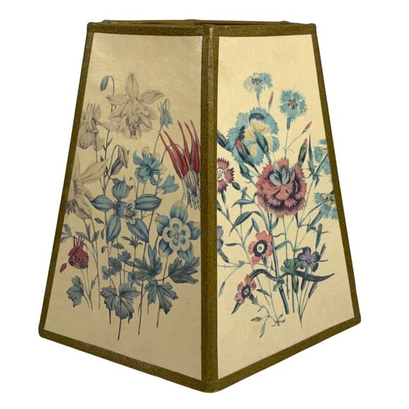 Vintage Hexagon Botanical Wildflower Canvas Clip-on Shade Lampshade - Picture 3 of 5